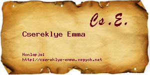 Csereklye Emma névjegykártya